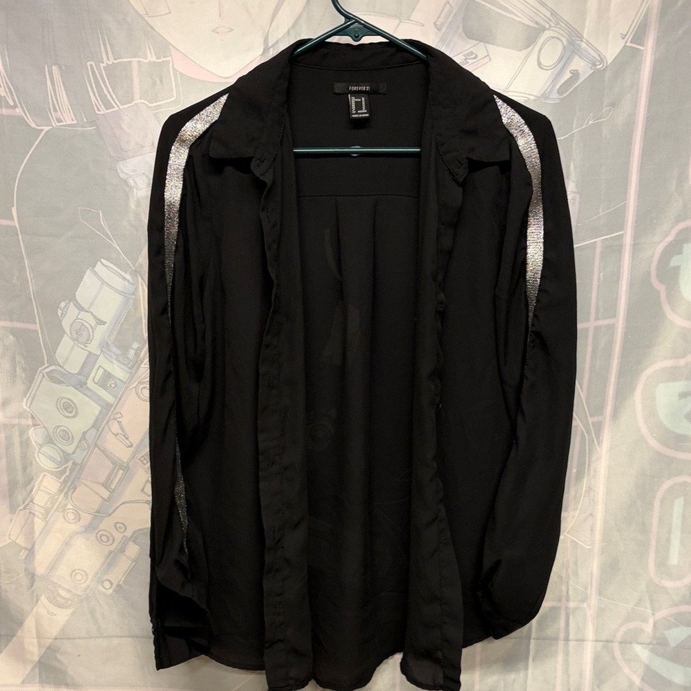 Forever 21 Black Jacket with Silver Accents